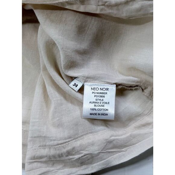 NEO NOIR Aurika S Voile Blouse Ruffle Cotton Long Sleeve Womens Size US 4 EUC 34 - Picture 5 of 10